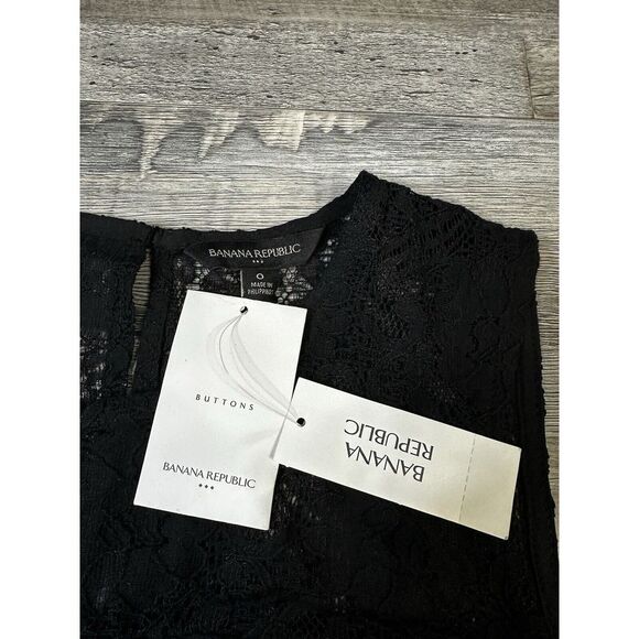 Banana Republic Black Floral Lace Dress Women's Size 0 - Picture 5 of 8